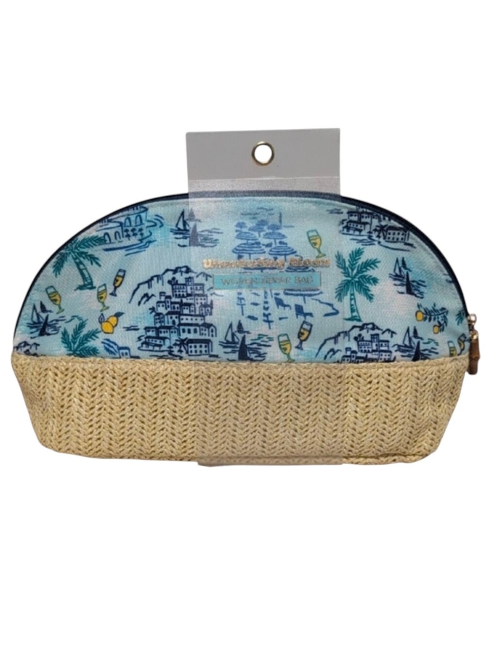 Wandering Moon Woven Zipper Cosmetic Toiletry Bag Travel